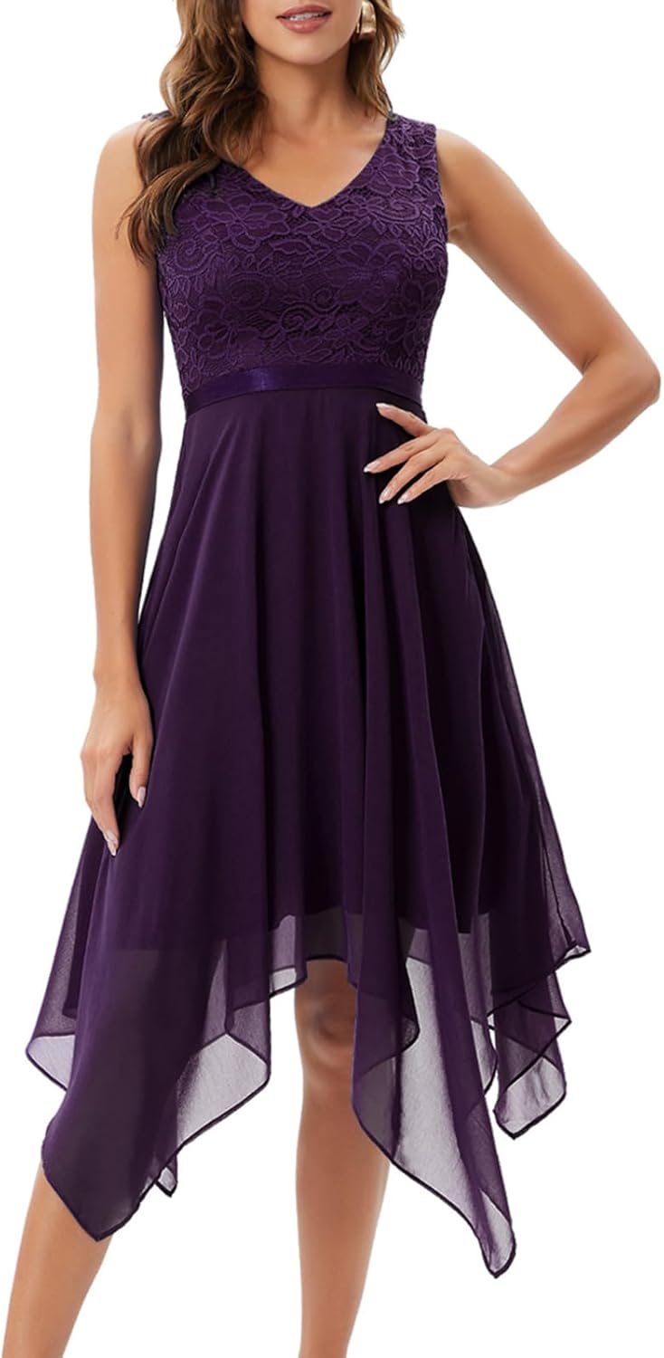 Elegant Lace Cocktail Party Dress for Weddings and Events