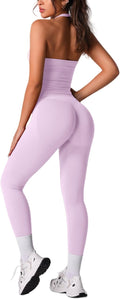 Seamless Scrunch Butt Lifting Workout Set for Women - Supportive Top