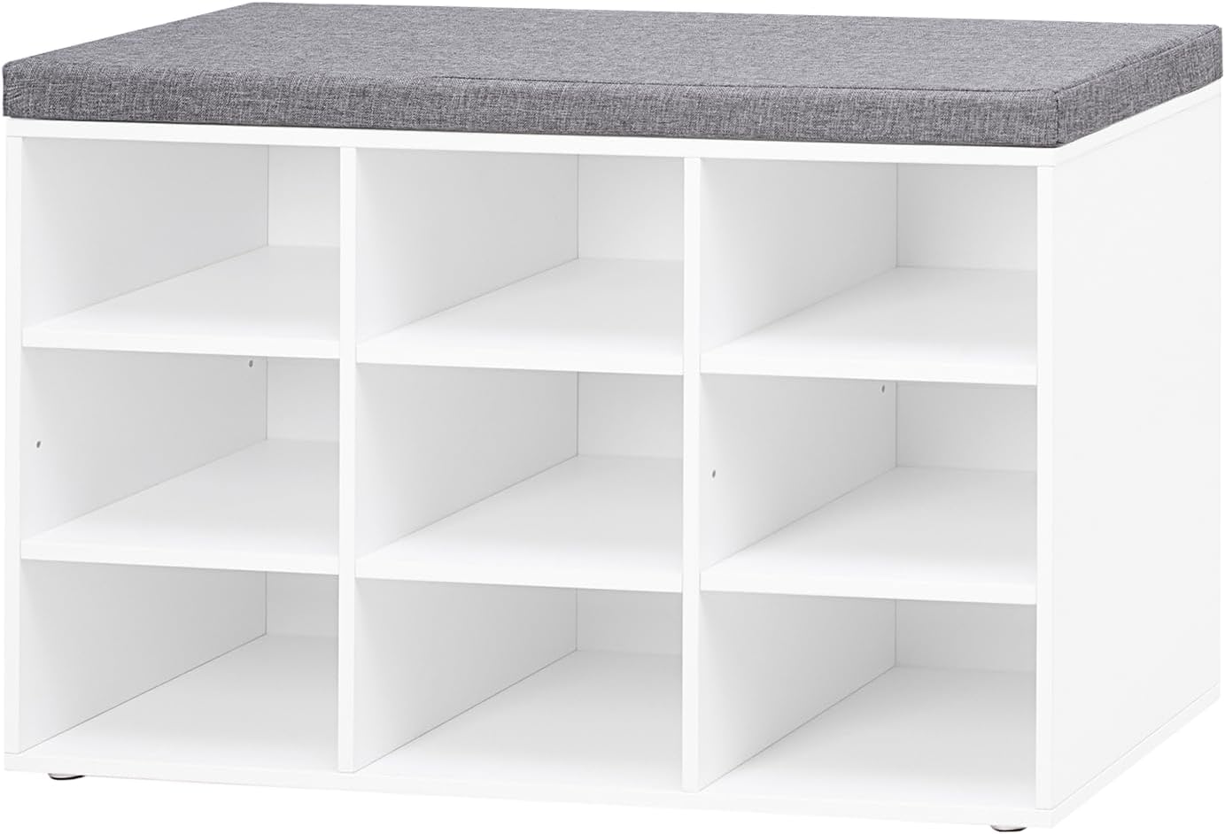Multifunctional Shoe Storage Bench with Cushion and Cubbies
