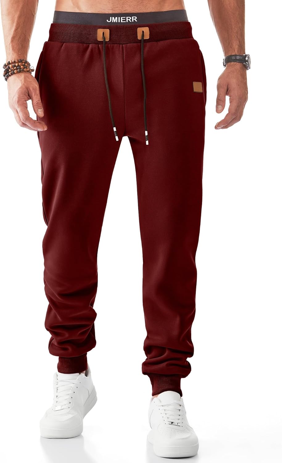 JMIERR Men's Fleece Sweatpants with Zipper Pockets for Comfort