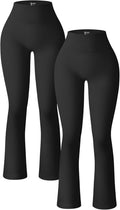 Women's Ribbed Seamless High Waist Bell Bottoms Leggings - Flattering
