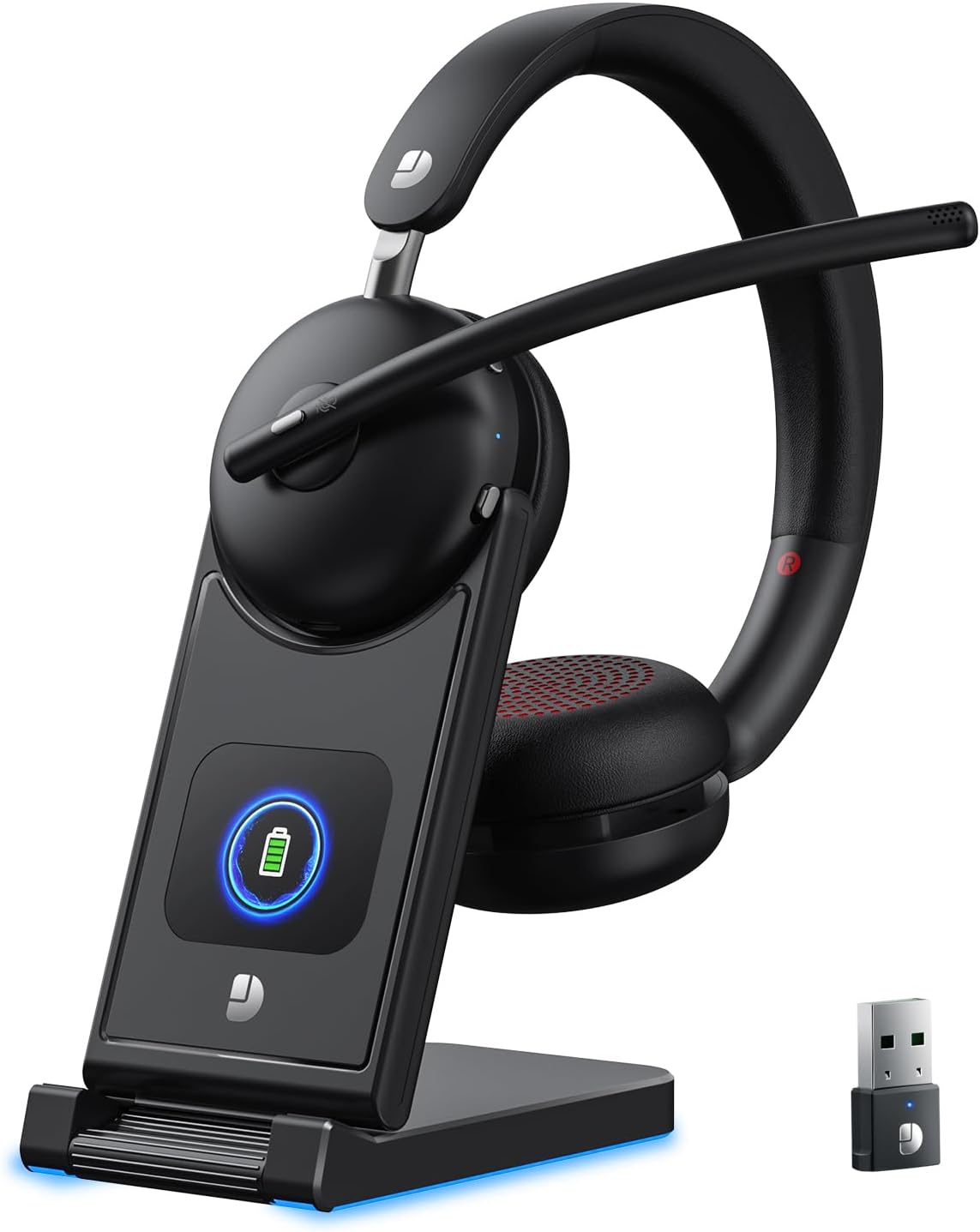 Wireless Headset with Mic for Work - 65Hrs Battery Life