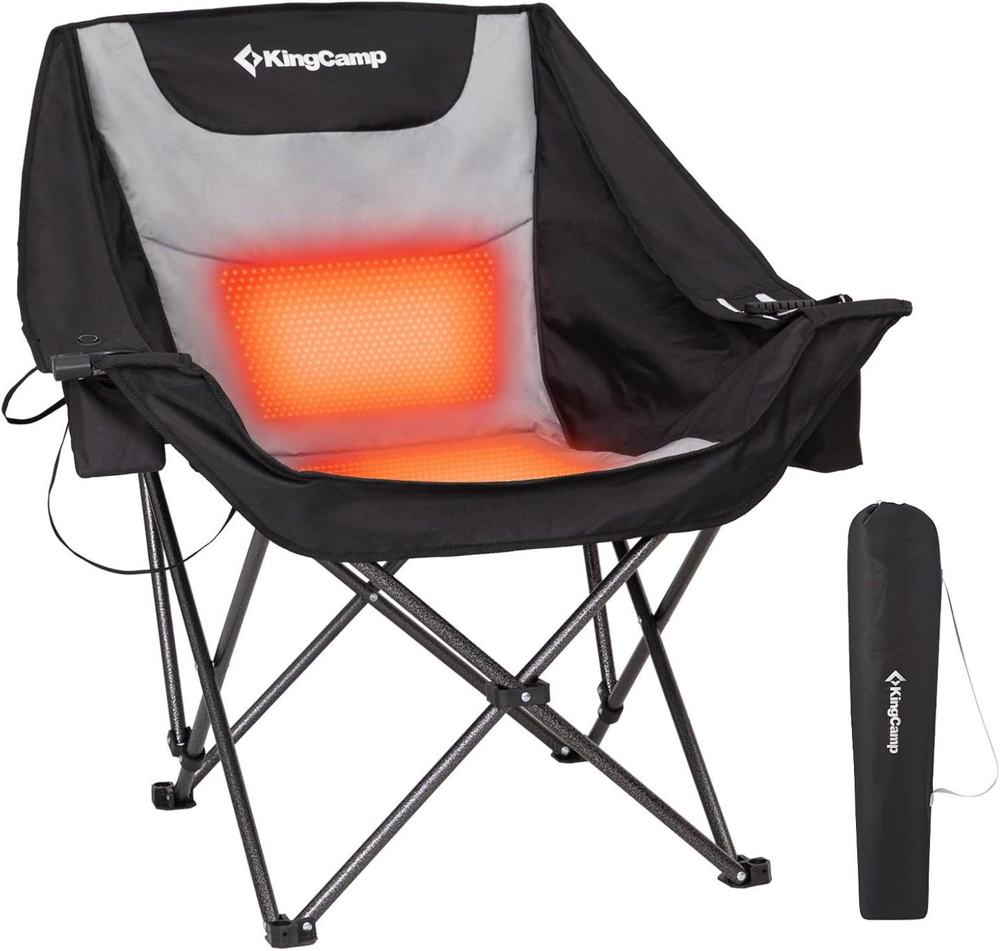 KingCamp Heated Camping Chair - 3 Heat Levels & Cooler Bag