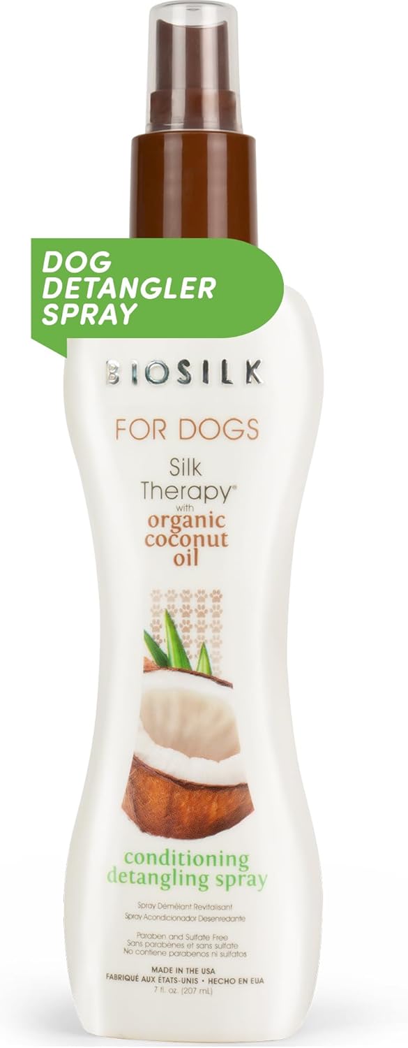BioSilk Dog Detangler Spray with Coconut Oil - Smooth Mats