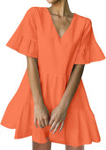 FANCYINN Womens V Neck Cute Shift Dress with Pockets - Lightweight 65%