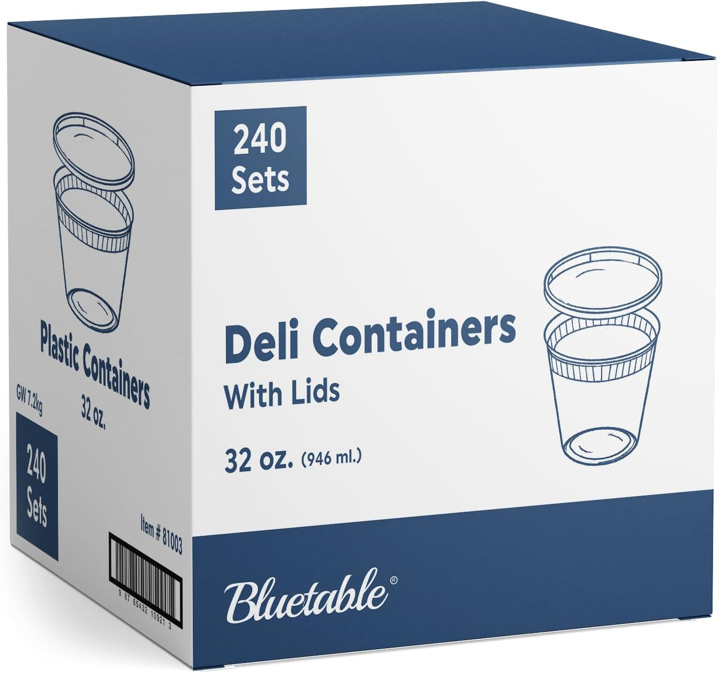 32 oz Deli Containers with Lids for Food Storage and More