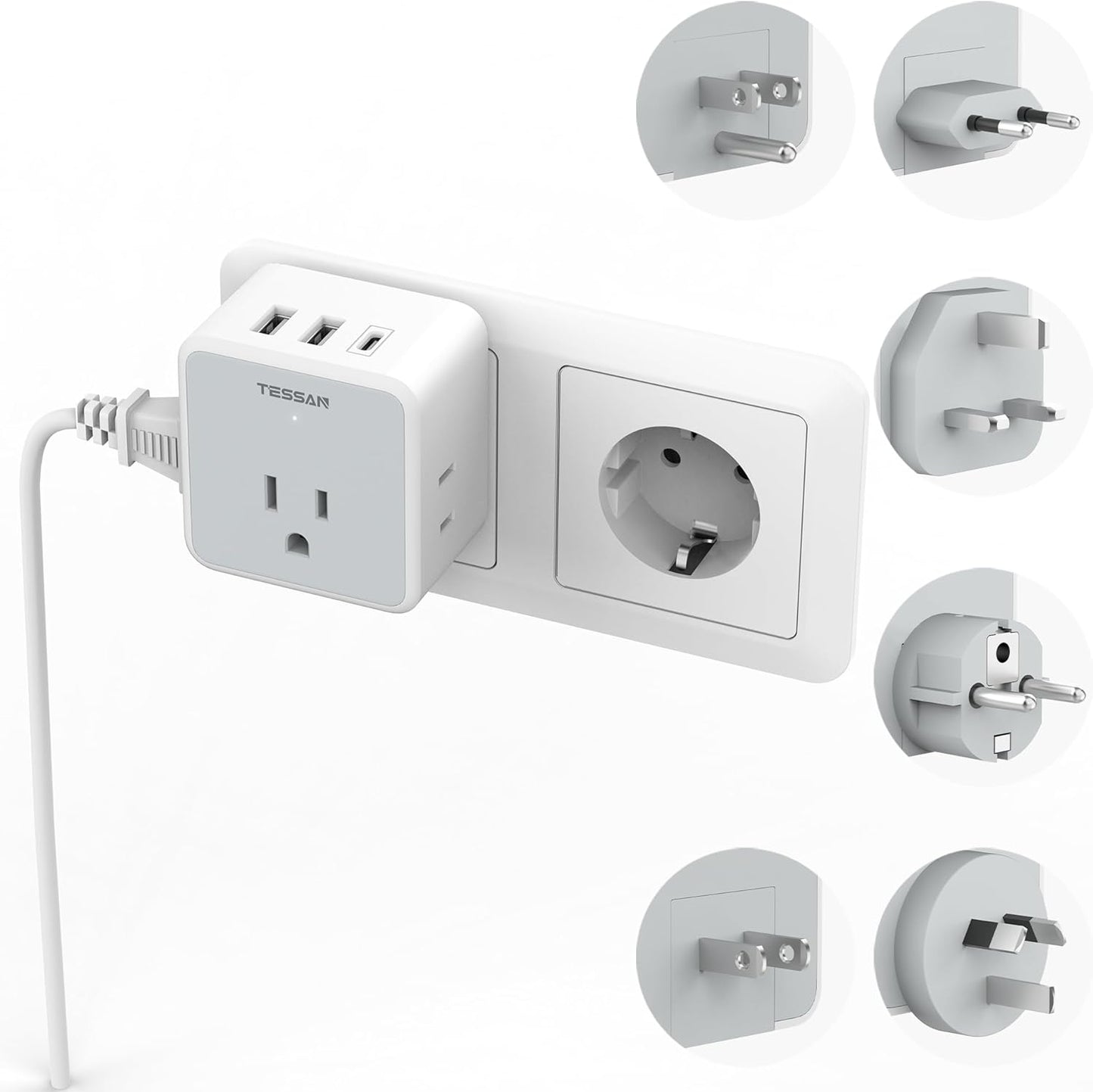 TESSAN Universal Travel Adapter Kit for Global Charging Needs