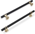 10 Pack 7-1/2 in Cabinet Pulls Knurled Matte Black and Brushed Gold