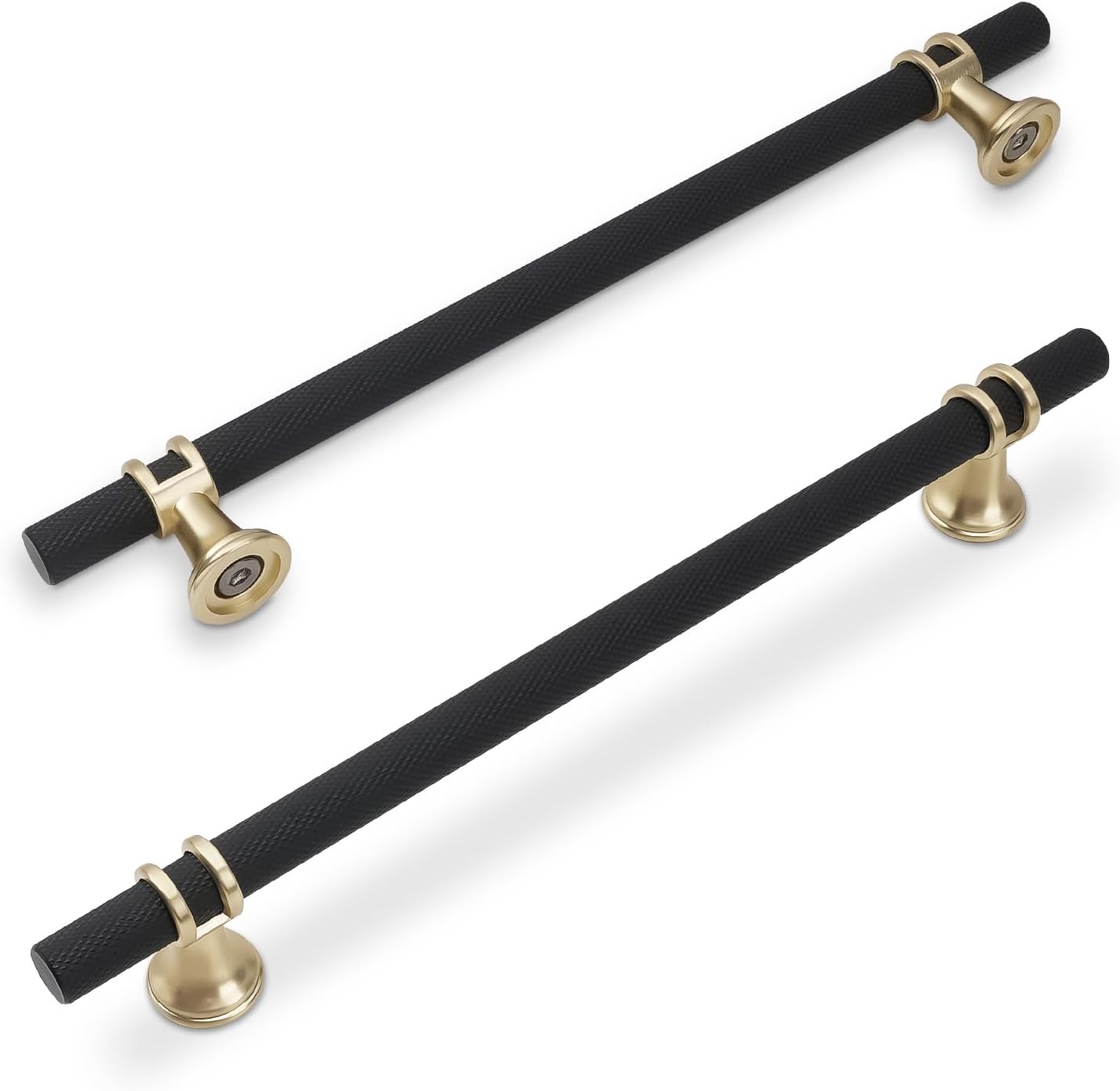 10 Pack 7-1/2 Inch Cabinet Pulls in Matte Black and Gold Finish