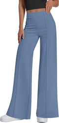 Wide Leg Palazzo Pants High Waisted - Flattering Stretch Trousers