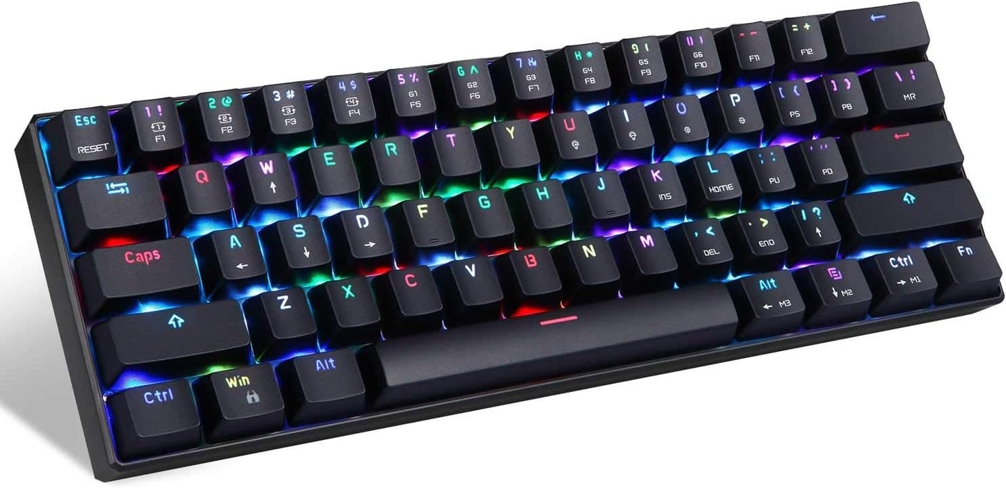 MOTOSPEED 60% Mechanical Keyboard with RGB LED Backlit Design