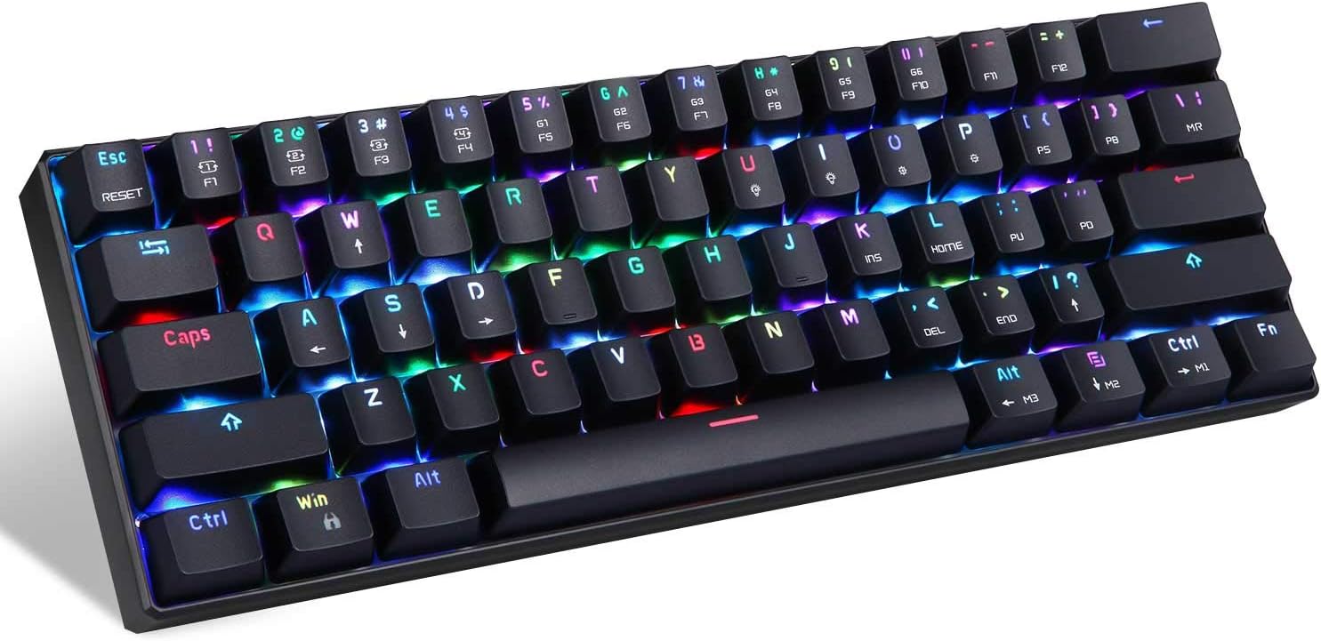 MOTOSPEED 60% Mechanical Keyboard with RGB LED Backlit Design