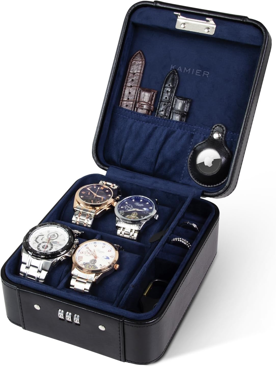 KAMIER Watch Case with Combination Lock for Travel and Storage