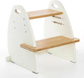 Wooden 2 Step Stool for Kids Toddler Adjustable Triple Height - Bamboo