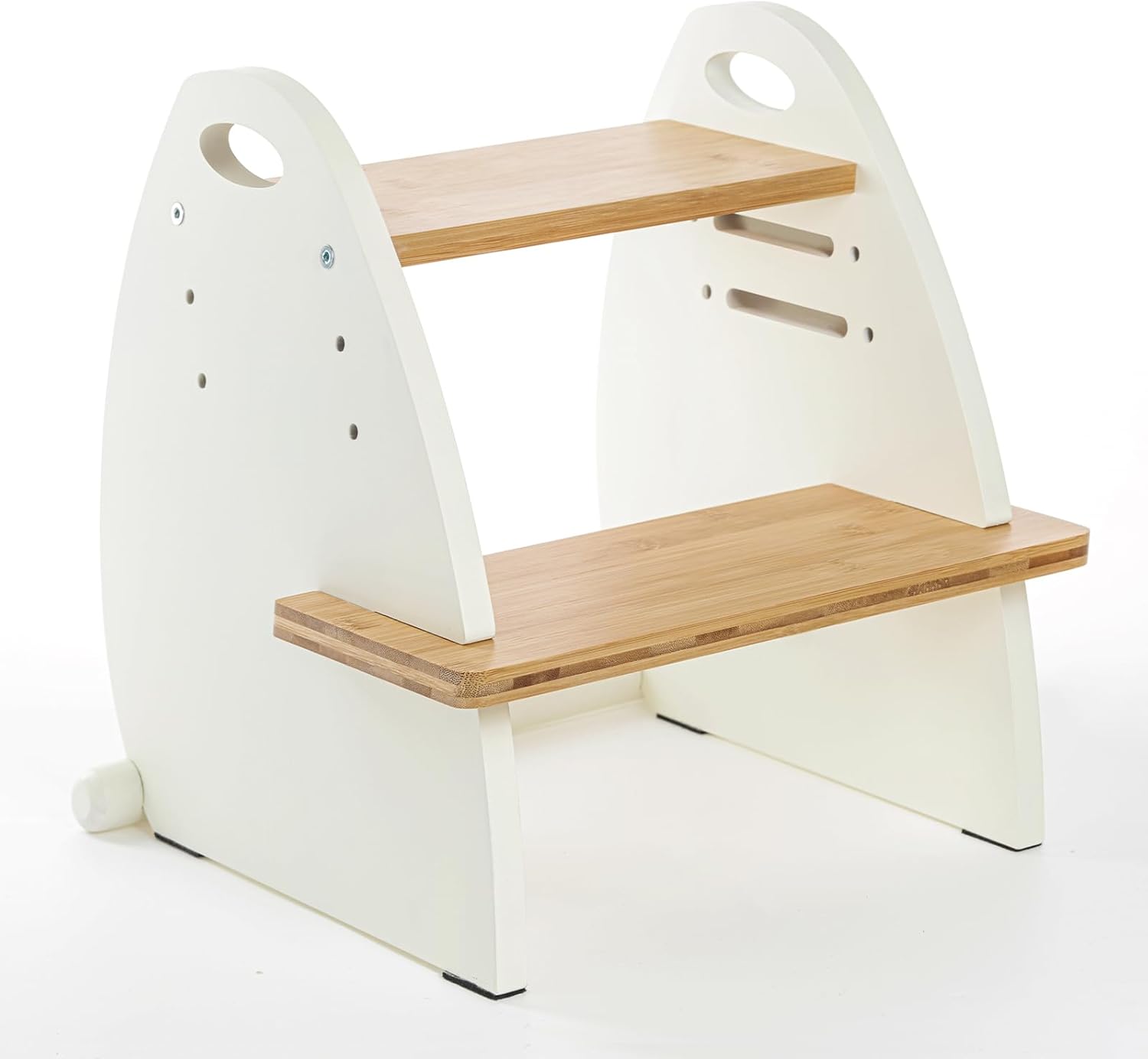 Wooden 2 Step Stool for Kids with Adjustable Triple Height Design