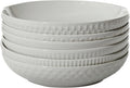 Maison Neuve Set of 6 White Ceramic Bowls - 34oz Everyday Dining