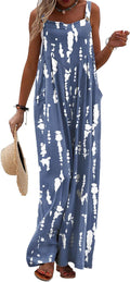 YESNO Women's Summer Casual Overalls Loose Wide Leg Jumpsuit