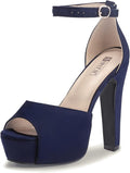 Women's Platform Chunky High Heels Peep Toe Ankle Strap Sandals