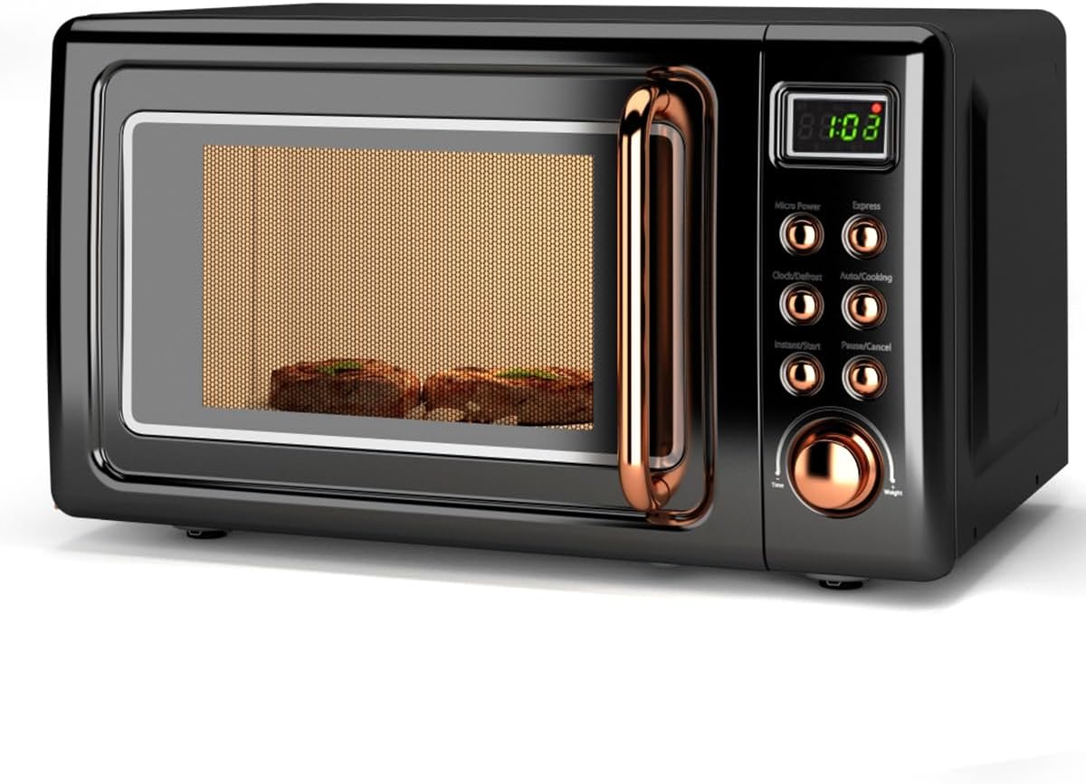SIMOE Retro Microwave: 8 Auto-cooking Sets, Child Lock
