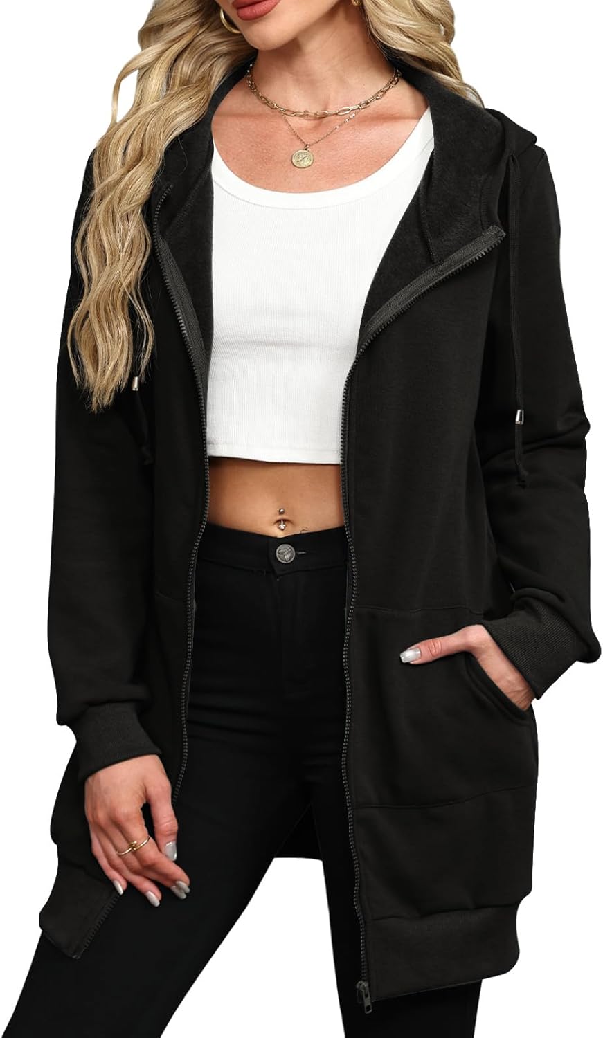 Locryz Women's Casual Zip Up Hoodies for Fall and Winter Wear