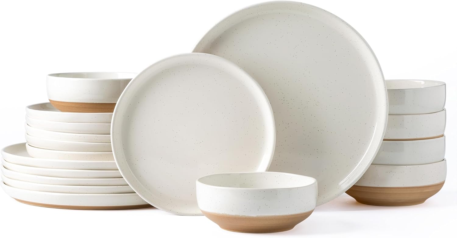 AmorArc Ceramic Dinnerware Sets for 6 - Handpainted Plates & Bowls