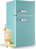 Compact Mini Refrigerator with Freezer - Retro Dual Door 3.2 cu ft