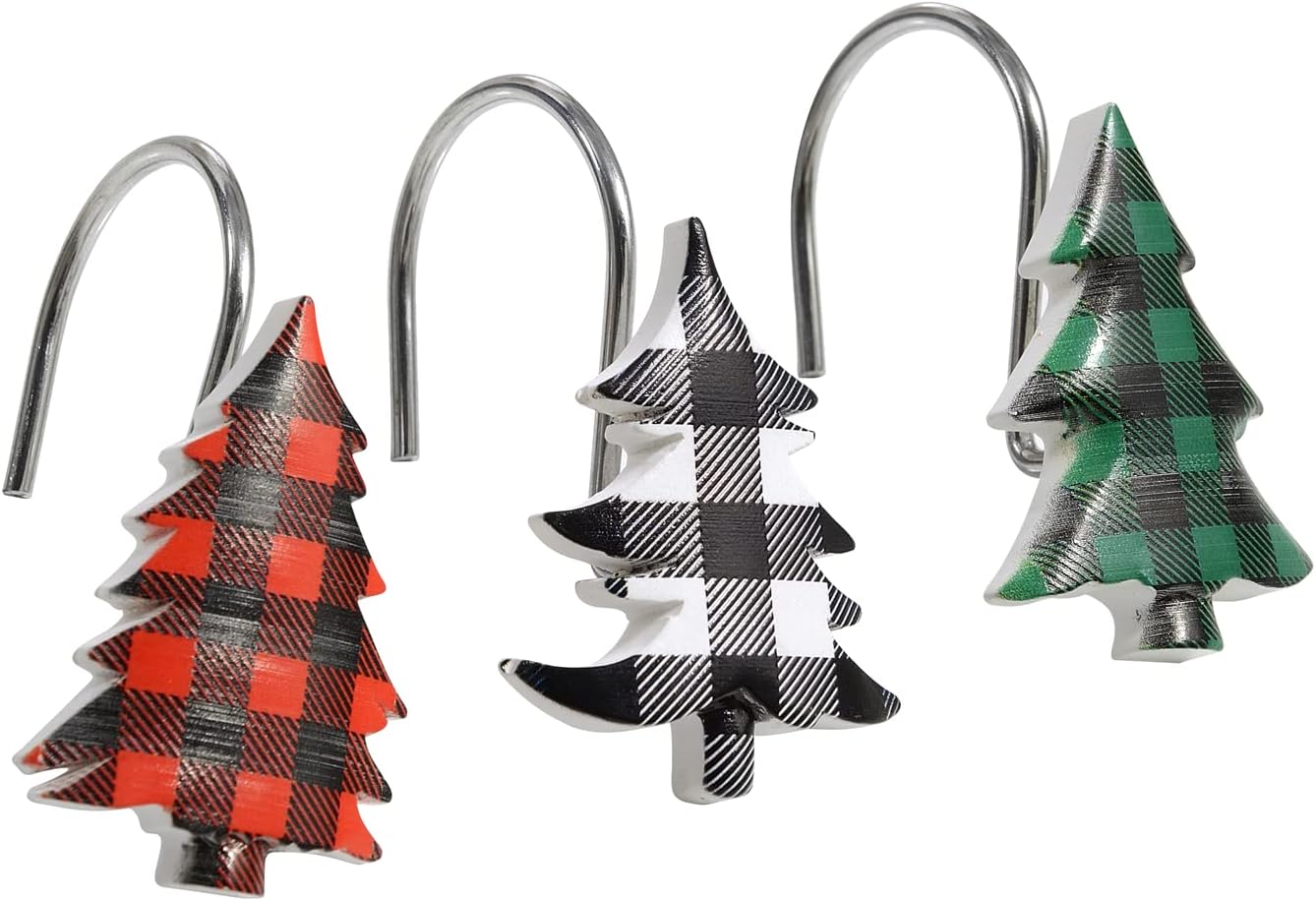 Rustproof Farmhouse Christmas Shower Hooks - Set of 12