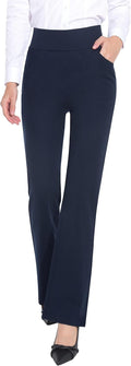 Women's High Waist Pull-On Dress Pants Tummy Control - Work Trousers 4