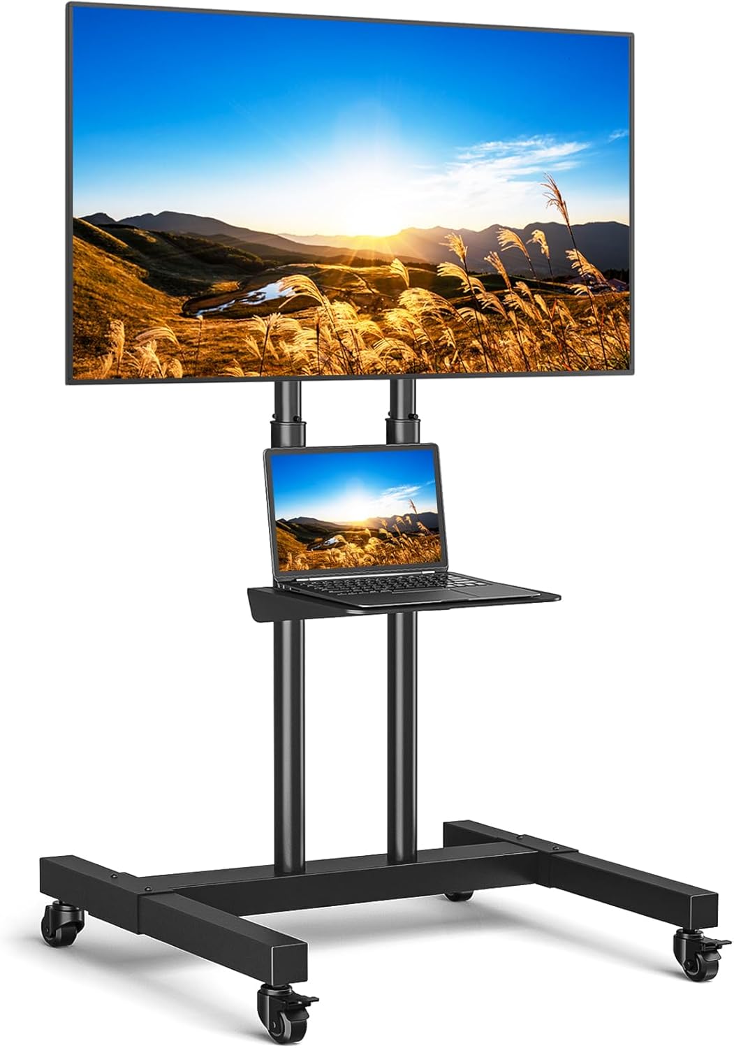 Portable TV Stand for 32-83 Screens, 110lbs Capacity