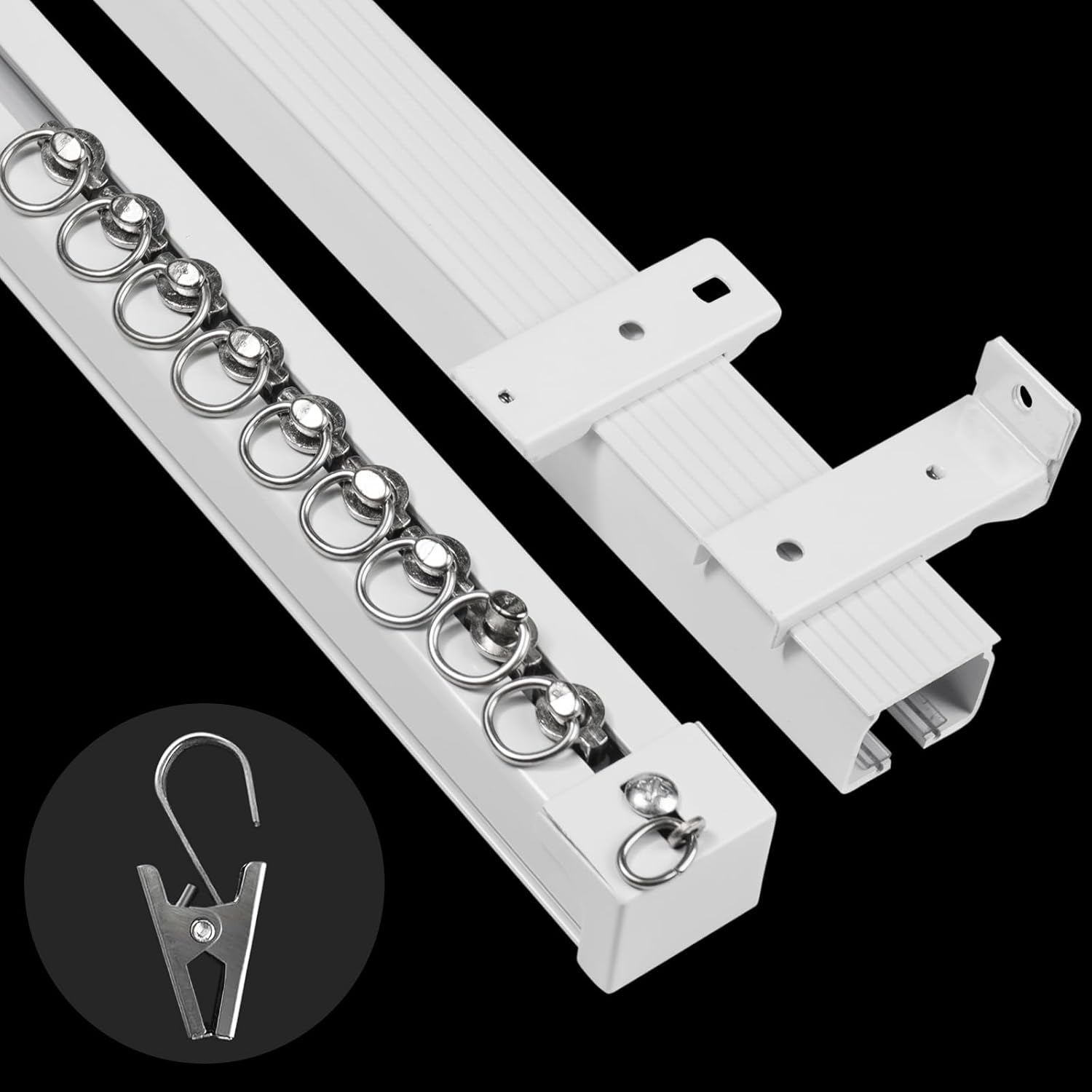 RANBOLIFE Super Heavy-Duty Curtain Track - Easy Install & Smooth Sliding - White - 3FT-15FT