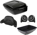 TCMT King Motorcycle Trunk Box Wrap Around Backrest with Rear Speakers