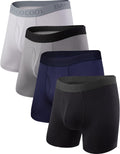 BAMBOO COOL Men's Boxer Briefs Fly 4-Pack - Comfortable Cool Fit
