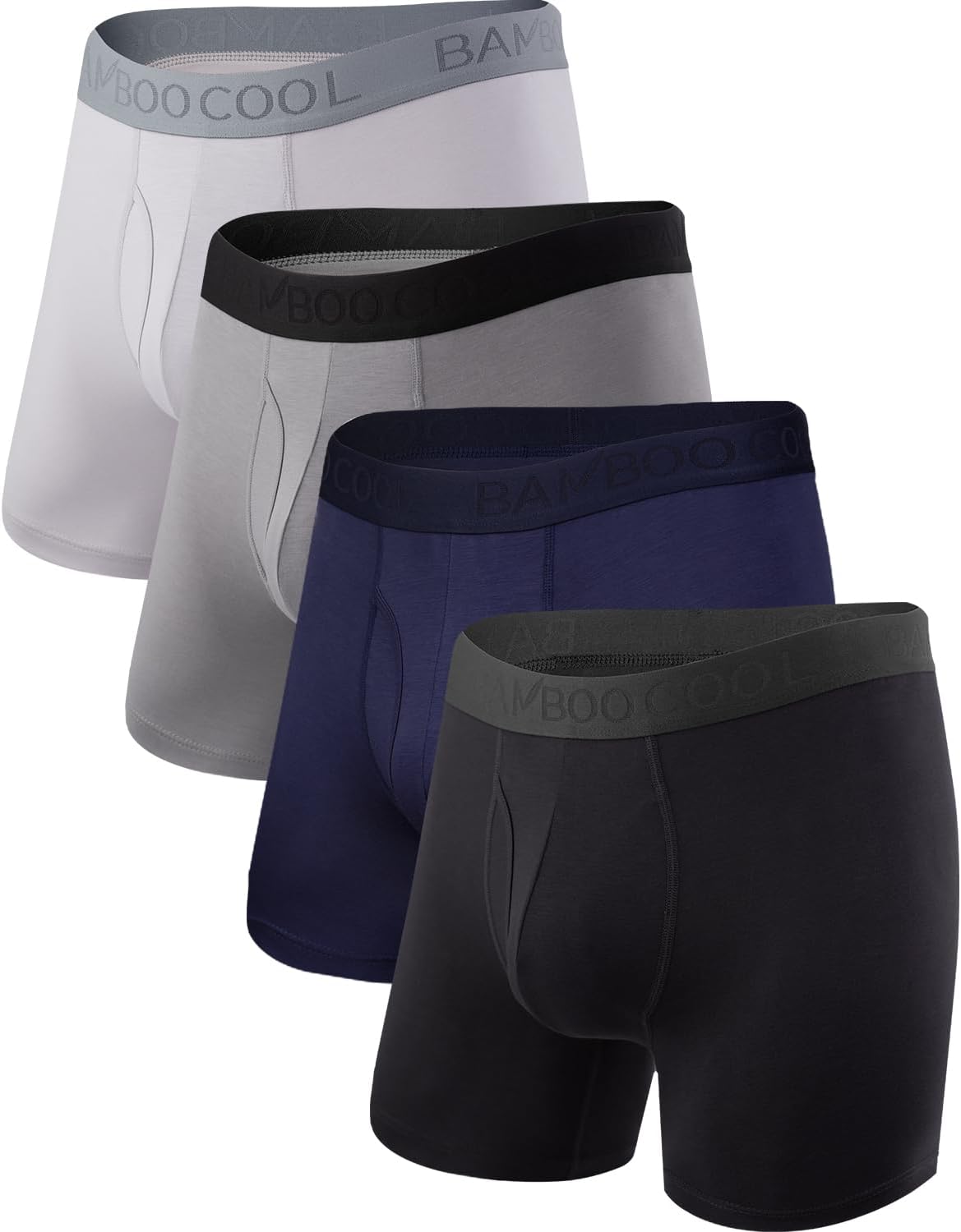 Bamboo Cool Men's Underwear Boxer Briefs with 3D Pouch Comfort