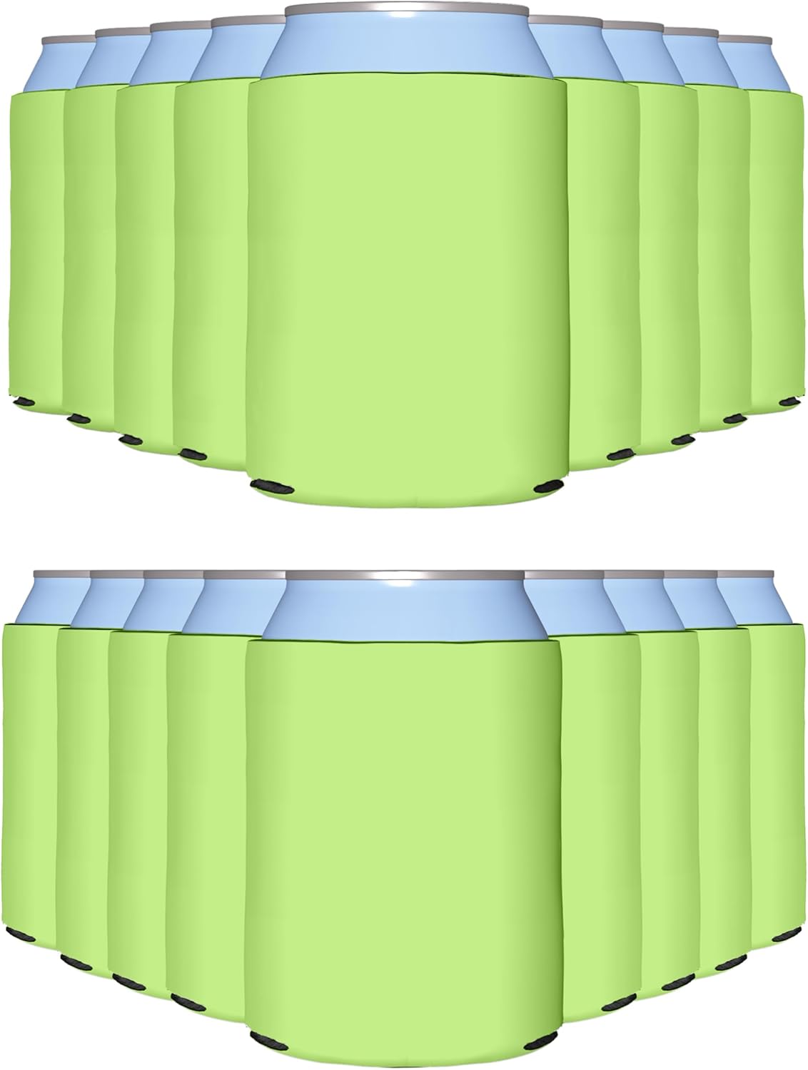 Customizable Lime Green Blank Can Cooler Sleeves for Parties