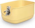 Large Cat Litter Box with High Sided Walls - Jumbo Open Litter Tray