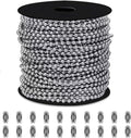 100ft Ball Bead Chain Galvanized Steel #10 4.5mm - Durable Use