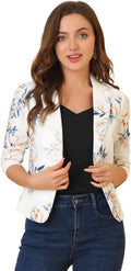 Allegra K Women's Open Front Crop Suit Blazer - Lightweight Office lbs