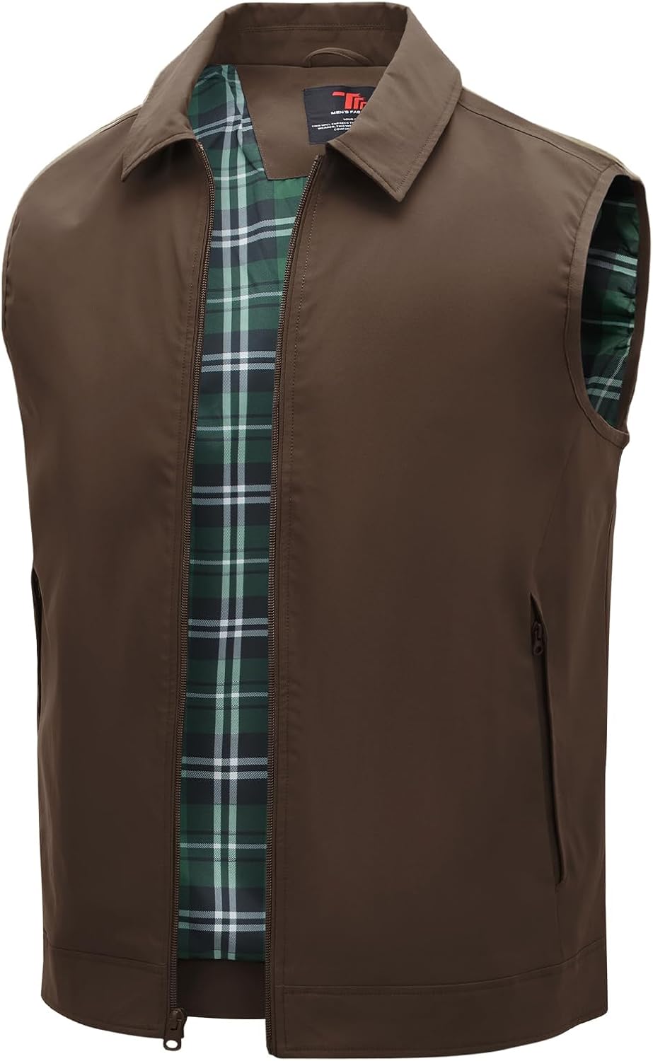 TBMPOY Men's Casual Lightweight Vest with 3 Zip Pockets