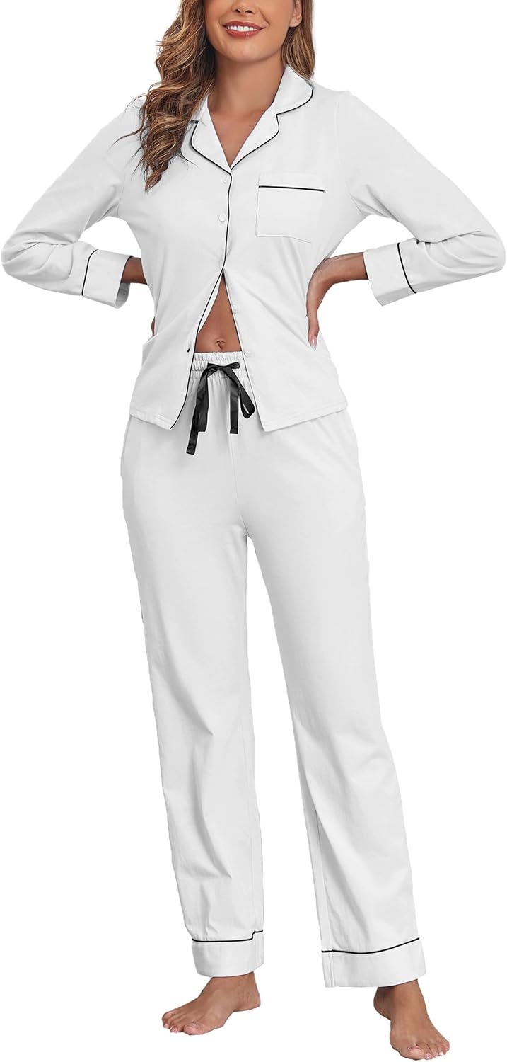 100% Cotton Pajamas for Women Set Soft Pjs Lounge Sets