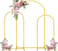 Arch Backdrop Stand Set of 3 - Gold Metal Arches for Event Backdrops