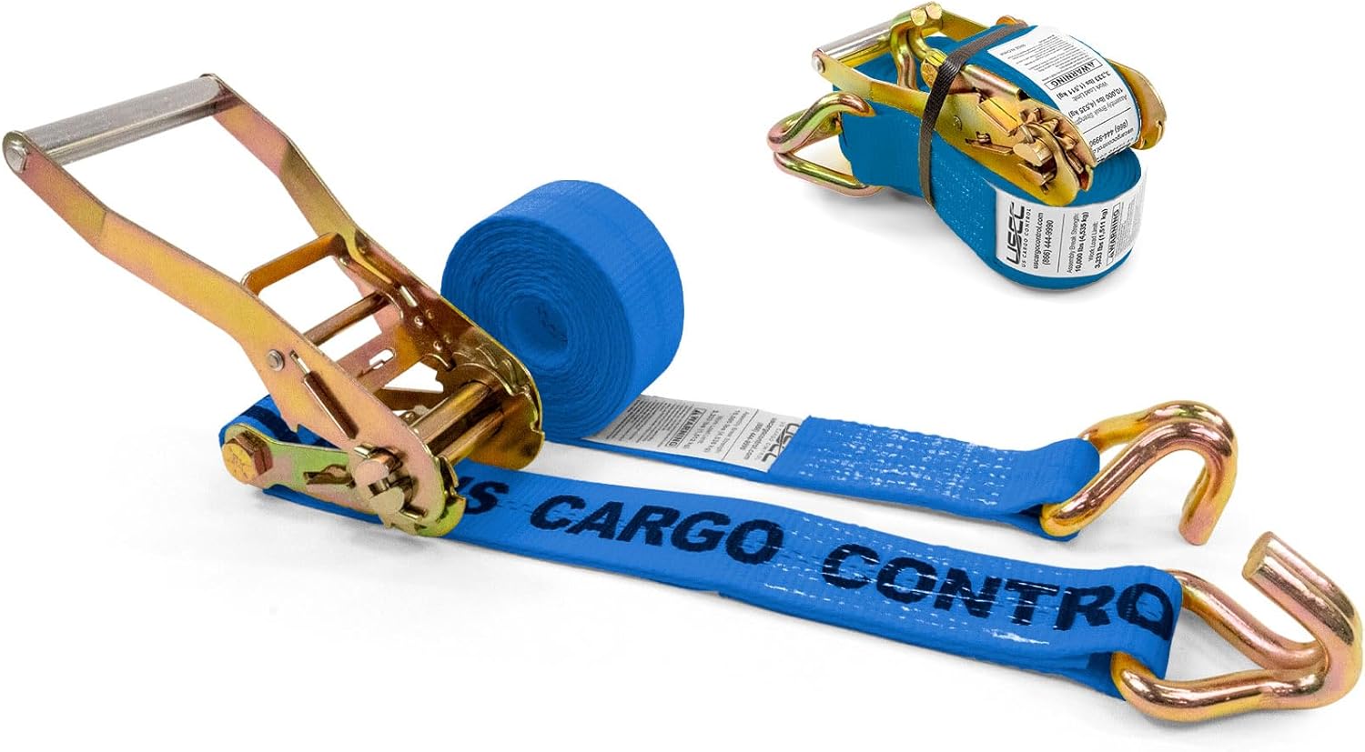 Heavy Duty 2 Inch x 12 Foot Ratchet Straps with J Hooks