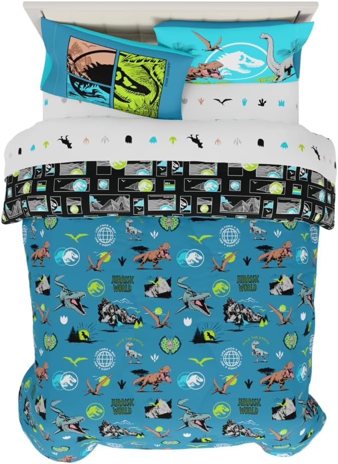 Jurassic World Kids Bedding Super Soft Cozy Comforter Set