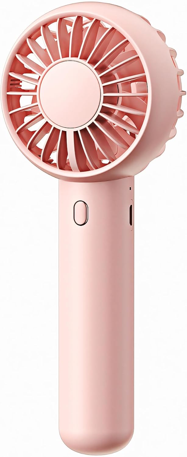 Powerful Mini Fan - 3 Speeds, Cute Design, USB Rechargeable - Pink