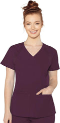 Med Couture Peaches Scrub Top for Women with 3 Pockets