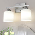 Stainless Steel Milk Glass Vanity Lights for Bathroom - Soft