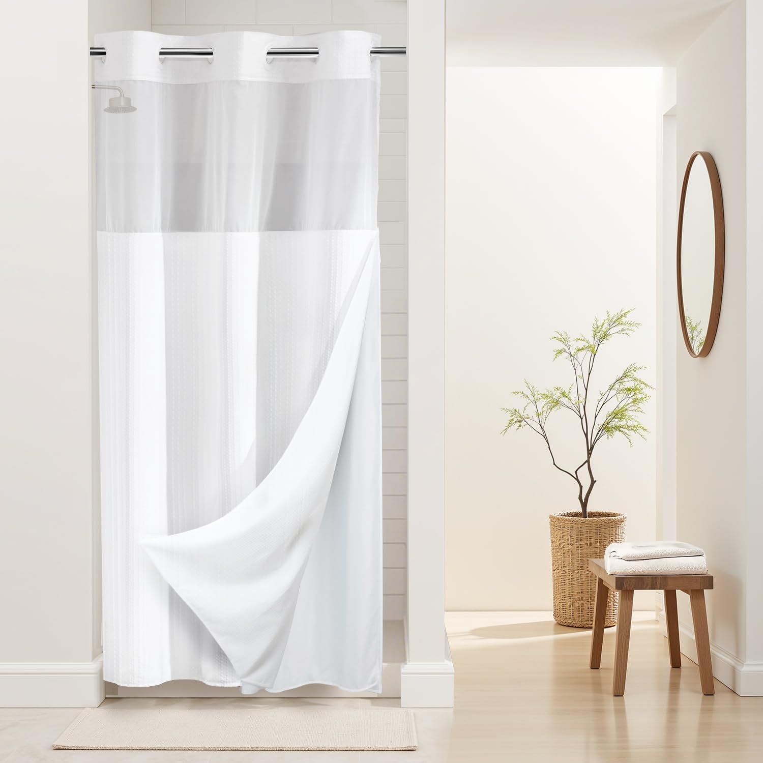 River Dream Stall Heavyweight Shower Curtain with Liner