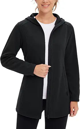 BALEAF Women's Long Fleece Jacket Full Zip Polar Fleece Hoodie