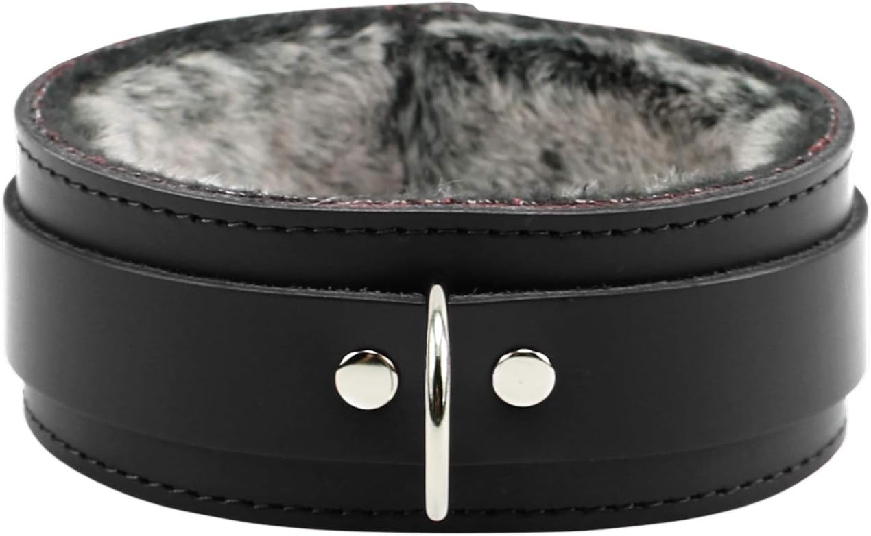 Atlas Collar Handcrafted Premium Latigo Leather Fur Choker