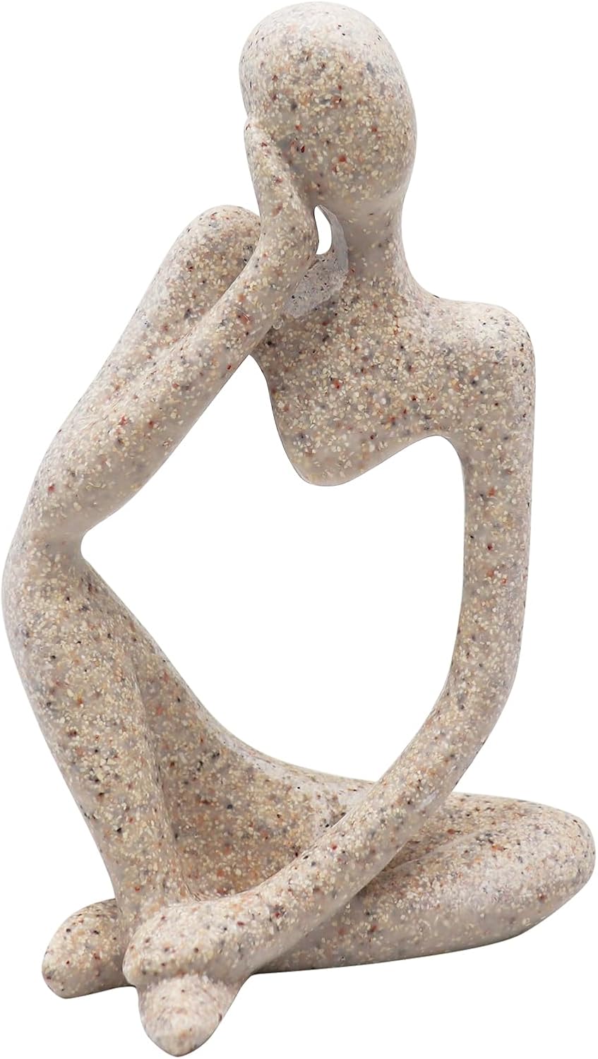 Abstract Sandstone Resin Thinker Statue for Home Decor Gifts