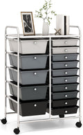 RELAX4LIFE 15-Drawer Storage Cart - Mobile Utility Organizer